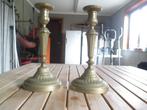 2 Vintage messing kandelaars, Ophalen of Verzenden, Brons
