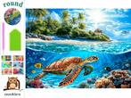 nr 98 Diamond Painting schildpad onder water 50x40cm (rond), Hobby en Vrije tijd, Verzenden, Nieuw, Knutselwerk