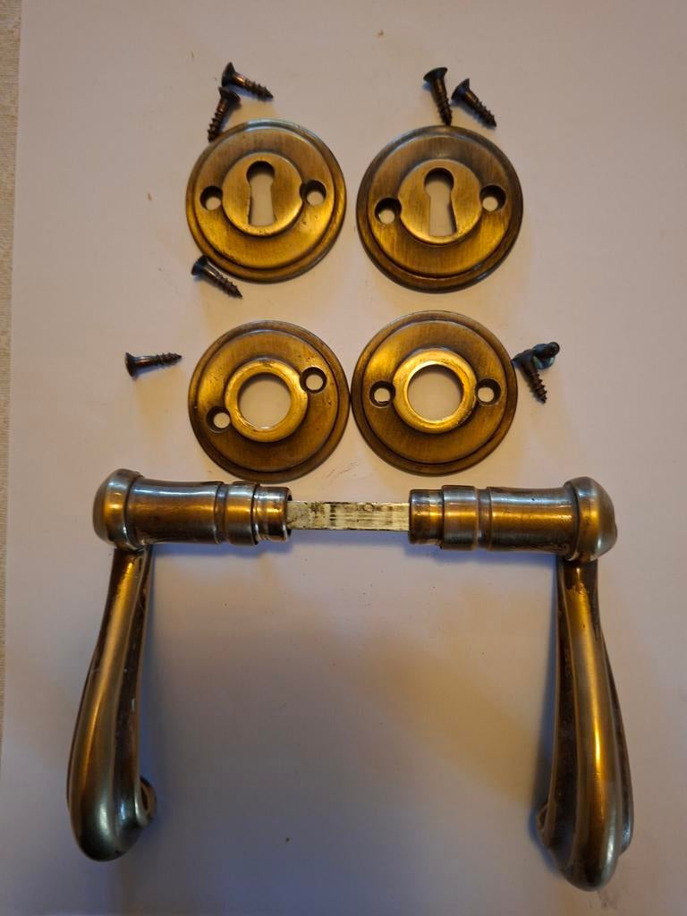 Set van 7  koper deurklink, koperen deurklinken koper, Ophalen