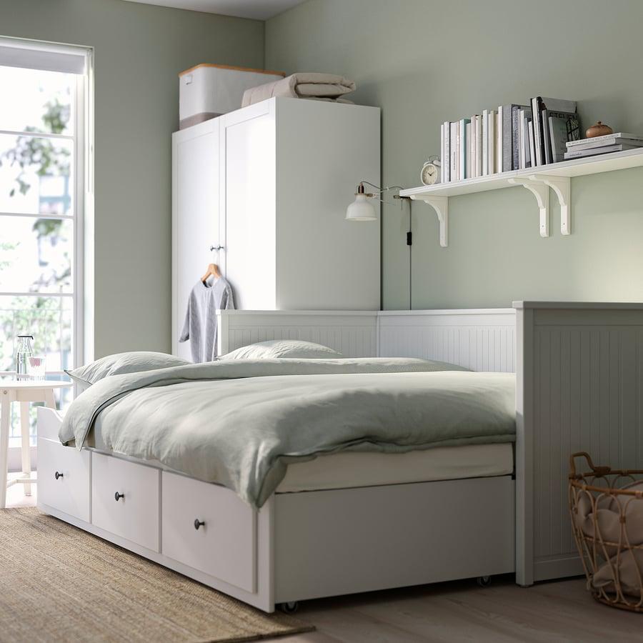 HEMNES Bedbank met 3 lades, wit 160X200cm/80x200, Maison & Meubles, Chambre à coucher | Lits, Comme neuf, Enlèvement, Réglable