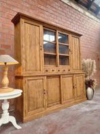 Teak buffetkast/vitrinekast GRATIS LEVERING, Huis en Inrichting, Kasten | Buffetkasten, Ophalen, Met deur(en), 200 cm of meer