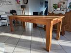 Massief teak eettafel 210 cm met 2 schuiven, Huis en Inrichting, Tafels | Eettafels, Ophalen, Gebruikt, 200 cm of meer, 50 tot 100 cm