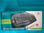 Media Keyboard Elite, Informatique & Logiciels, Claviers, Neuf, Enlèvement ou Envoi, Logitech, Azerty