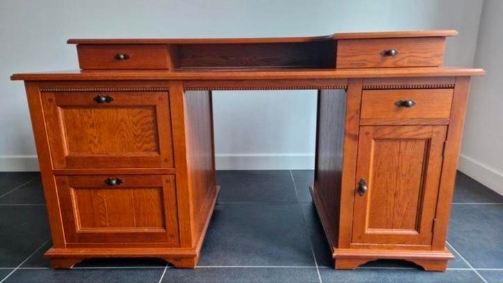 Bureau Eiken HxBxD 77x155x70 Kersenkleur GRATIS OPHALEN, Maison & Meubles, Armoires | Meubles ordinateur, Utilisé, 70 à 120 cm