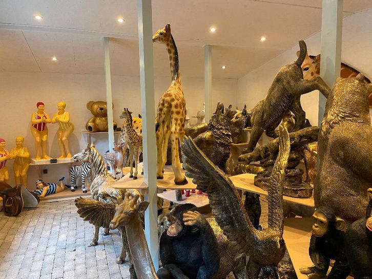 Statue de rhinocéros, zoo, pelouse, jardin 100 cm, Jardin & Terrasse, Statues de jardin, Neuf, Animal, Synthétique, Enlèvement