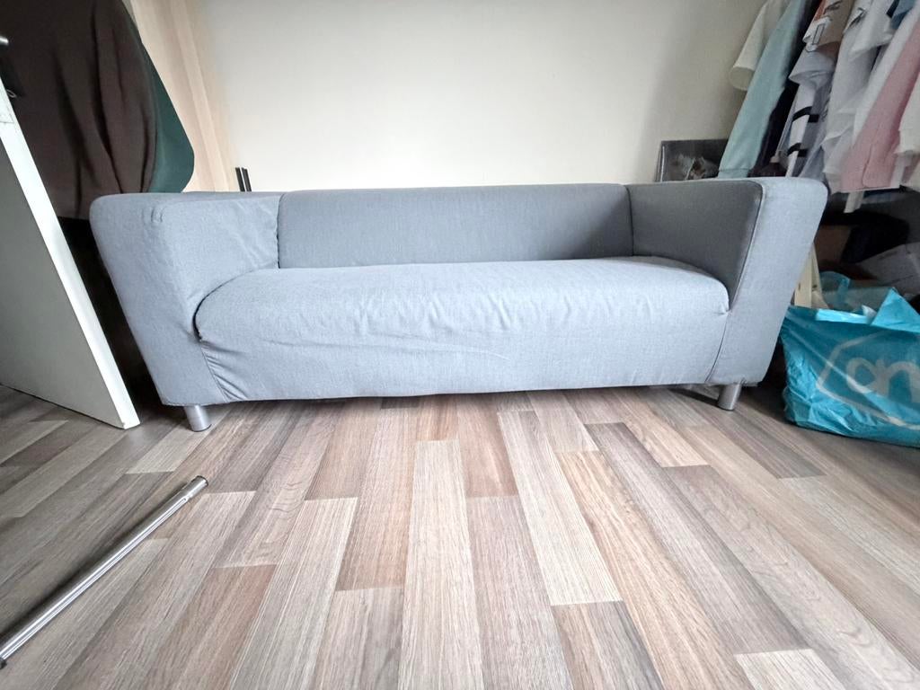 Tweezit zetel grijs, Maison & Meubles, Chambre à coucher | Canapés-lits, Enlèvement, Comme neuf, Gris