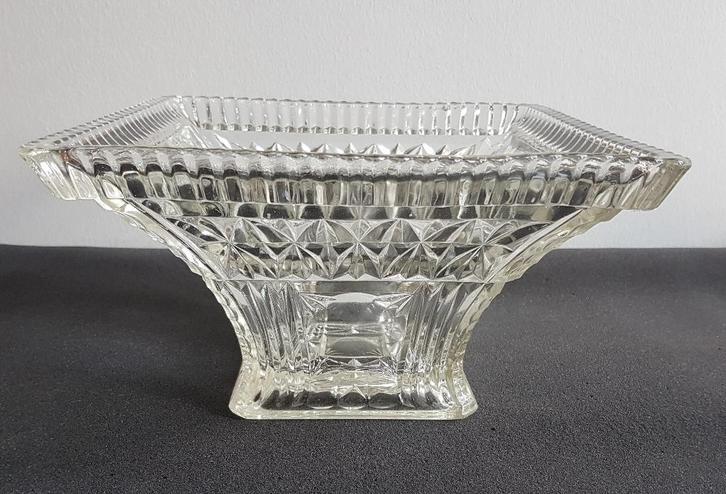 Art-Deco, "Square Glass Bowl", CENTURY GLASS WORKS (UK), Antiek en Kunst, Antiek | Glaswerk en Kristal, Ophalen of Verzenden