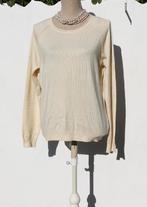 Beige trui met elleboogbeschermers 38, Kleding | Dames, Truien en Vesten, Maat 38/40 (M), Beige, Ophalen of Verzenden, Zo goed als nieuw