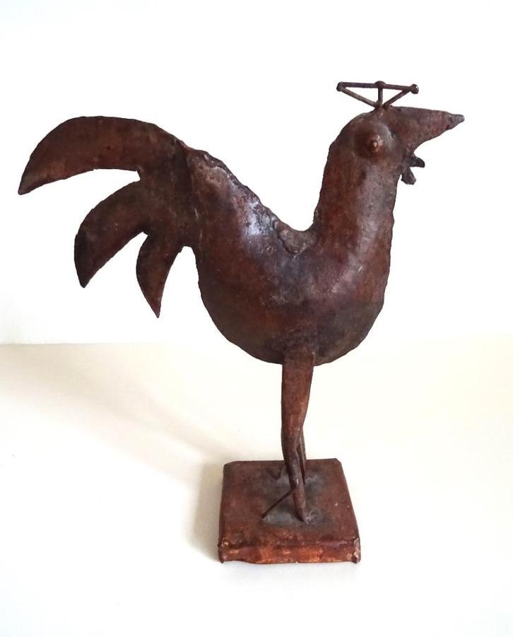 Coq. En métal. Fait à la main, Collections, Statues & Figurines, Utilisé, Animal, Enlèvement ou Envoi