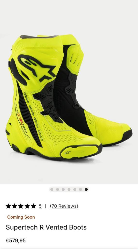 Alpinestars fluo yellow supertech R vented boots, Motos, Vêtements | Vêtements de moto, Bottes, Hommes, Enlèvement