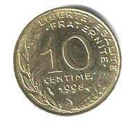 Munt Frankrijk 10 centimes   1998  Zfr, Ophalen of Verzenden, Frankrijk, Losse munt