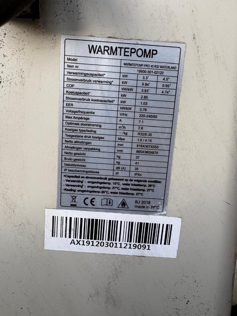 Warmtepomp waterland, Enlèvement, Utilisé, Chauffage