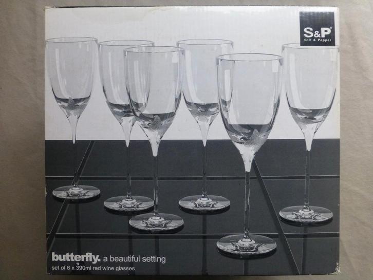 6 Verres Butterfly S&P, Collections, Verres & Petits Verres, Neuf, Autres types, Enlèvement ou Envoi