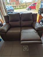CANAPÉ CUIR MARRON DEUX PLACES, Banc droit, Comme neuf, Enlèvement, Cuir