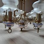 Tinnen luster met delfs blauw, Ophalen