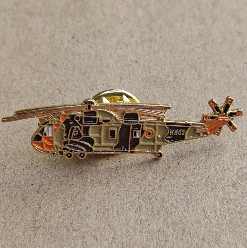 Pin 40 SQN Westland Sea King Mk 48 Koksijde, Verzamelen, Ophalen of Verzenden, Luchtmacht, Embleem of Badge