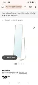 Miroir sur pied et cintre Ikea, plus joli blanc 48x160cm, Maison & Meubles, Enlèvement