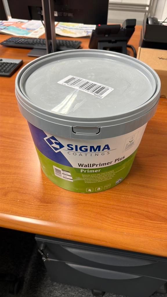 Sigma Wallprimer wit 10 liter, Doe-het-zelf en Bouw, Verf, Beits en Lak, Nieuw, Beits, 10 tot 15 liter, Wit, Ophalen of Verzenden