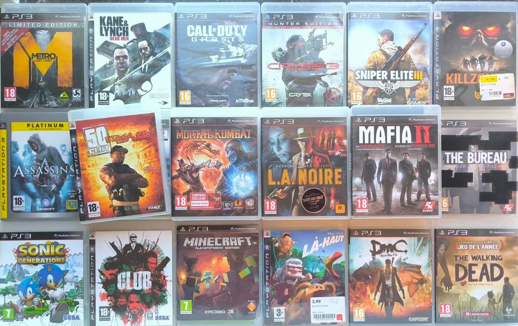 Gros lot 25 jeux ps3 - 50cent, mk kratos contenu exclusif...
