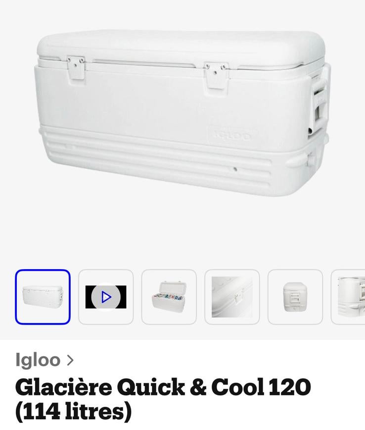 Glacière 114 Litres, Caravanes & Camping, Glacières, Enlèvement, Utilisé, Glacières