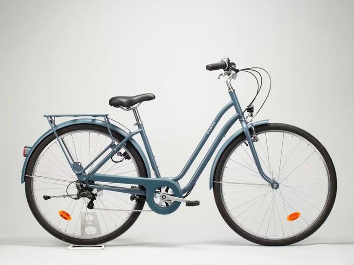 Donkerblauwe Vrouwenfiets decathlon, Fietsen en Brommers, Fietsen | Dames | Damesfietsen, Zo goed als nieuw, Overige merken, Versnellingen