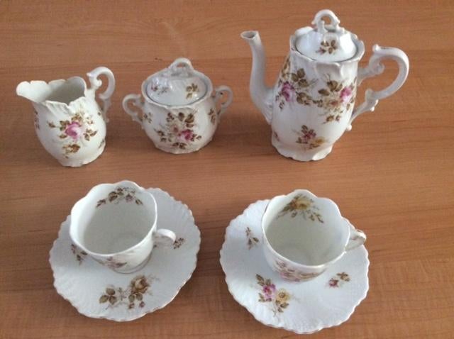 Te koop antiek koffie/ thee servies 2 pers, Ophalen of Verzenden