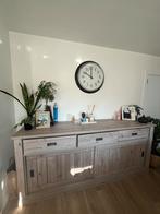 Beige grijze commode met lades en schuifdeuren, Huis en Inrichting, Ophalen, Gebruikt, 200 cm of meer, Met lade(s)