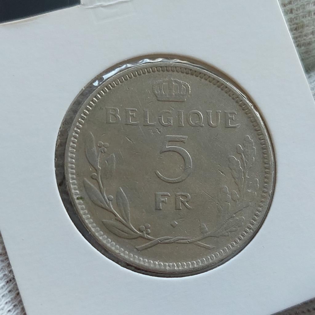 Piece de monnaie / Belgique / 5 Francs / 1936 FR / + Rare, Timbres & Monnaies, Enlèvement ou Envoi, Monnaie en vrac
