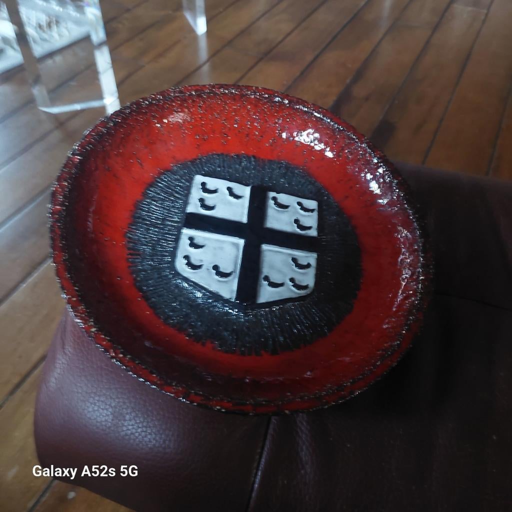 Vintage kerafine keramiek bord MENEN IZEGEM, Ophalen