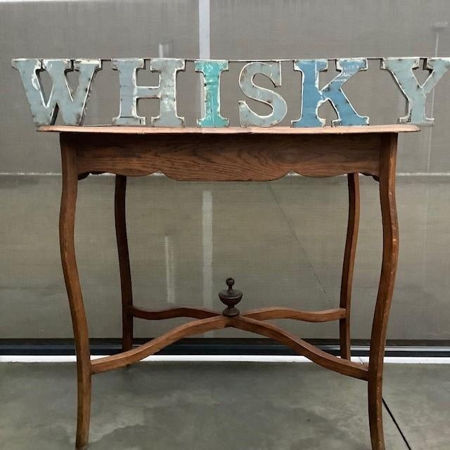 Metalen letters WHISKY - RICARD - CAVA, Ophalen of Verzenden, Gebruikt