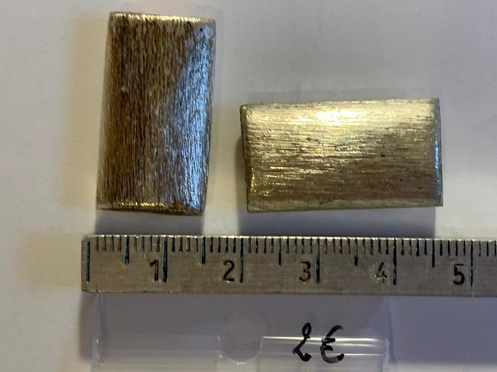 2 metalen rechthoek plat kralen, Hobby en Vrije tijd, Kralen en Sieraden maken, Ophalen of Verzenden, Nieuw, Kraal