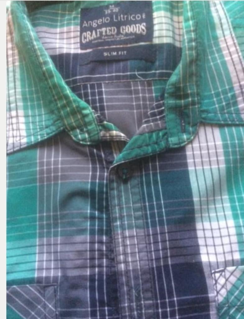 Hemd vintage maat M, Ophalen of Verzenden, Zo goed als nieuw, Groen, Halswijdte 39/40 (M)