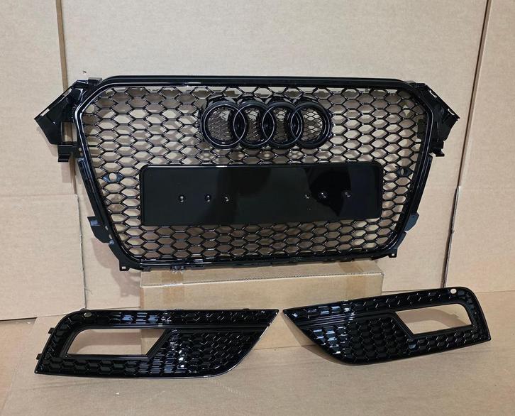 Grill Mistlamp Roosters Audi A4 B8 Facelift RS4 LOOK Grille, Auto-onderdelen, Carrosserie, Bumper, Voor, Nieuw, Herkomst onderdeel bekend