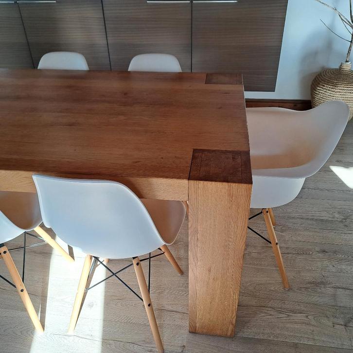 design eetkamerstoelen Vitra, Huis en Inrichting, Stoelen, Gebruikt, Vijf, Zes of meer stoelen, Hout, Kunststof, Wit, Ophalen