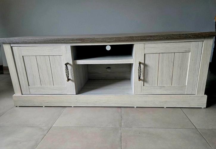 Meuble tv en bois - 155cm, Maison & Meubles, Armoires | Mobilier de télévision, Enlèvement