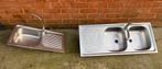 Enkele en dubbele RVS gootsteen, Ophalen, Gebruikt, Inox, Wastafel