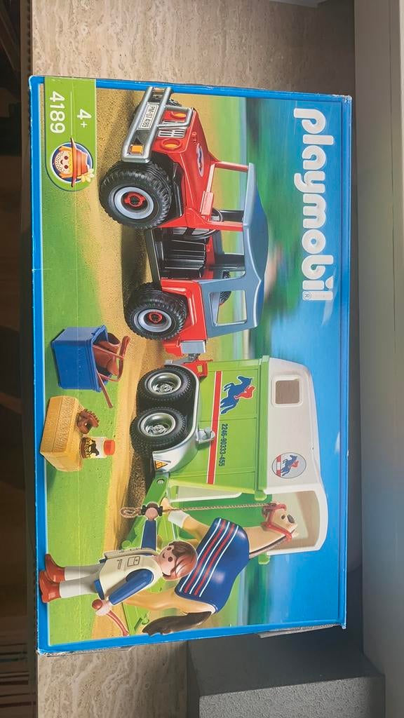 Playmobil paardentrailer met auto, Ophalen of Verzenden, Zo goed als nieuw