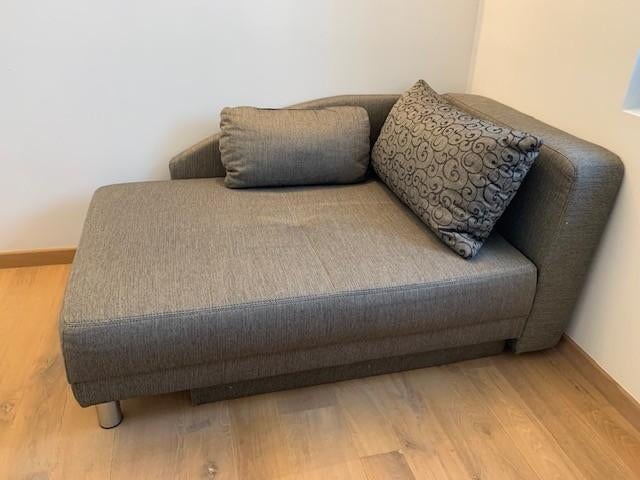 Slaapzetel éénpersoons, Huis en Inrichting, Slaapkamer | Slaapbanken, Zo goed als nieuw, 80 cm, 200 cm, Eenpersoons, Grijs, Ophalen
