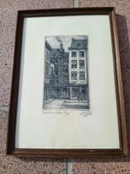 eau forte signe Nicolas Pitot  derriere les halles, Enlèvement ou Envoi