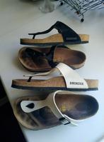 Birkenstock slippers maat 40 glanzend wit en zwart izgst, Slippers, Wit, Zo goed als nieuw, Ophalen