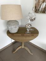 Bijzettafel eik, Huis en Inrichting, Ophalen, Rond, Zo goed als nieuw, 75 cm of meer