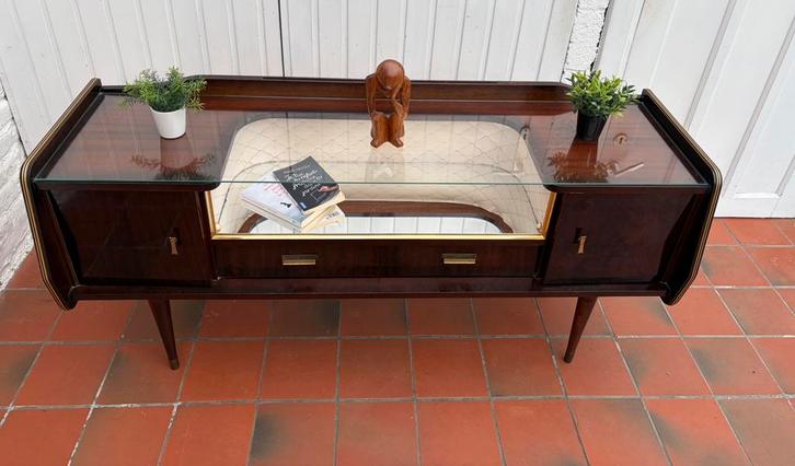 Petite enfilade/meuble bas vintage, Maison & Meubles, Armoires | Dressoirs, Utilisé, Verre, Enlèvement