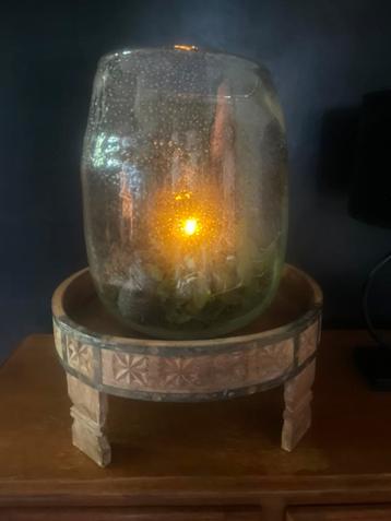 Mondgeblazen glazen windlicht XL, Ophalen, Onbekend, Onbekend, Onbekend