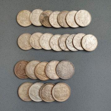 Lot van 24 munten / België / 50 Fr - 100 Fr / Zilver 835, Ophalen of Verzenden, Zilver, Losse munt, Zilver