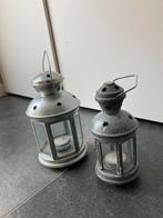 Lanterne - lanterne suspendue pour bougies 22 et 19 cm, Comme neuf, Chandelier, Enlèvement ou Envoi, Métal