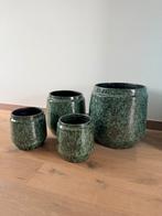 Set keramische bloempotten – handgemaakte (4 stuks), Tuin en Terras, Bloempotten, Ophalen, Zo goed als nieuw, Binnen