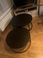 2-delige salontafel zwart rond, Ophalen of Verzenden, Zo goed als nieuw, Rond