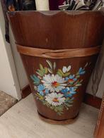 paraplubak hout met bloemenbeschildering, Huis en Inrichting, Ophalen, Gebruikt, Hout