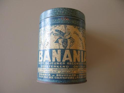 Rare boite "BANANIA" 250gr BELGE ., Collections, Boîte en métal, Utilisé, Autre, Autres marques, Enlèvement ou Envoi