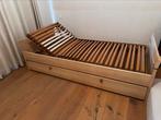 1 persoons bed 90x200 met ladebak en toebehoren, Ophalen, 90 cm, 200 cm, Hout